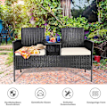Miniatyrbillede 1 af 5: Terrassesofa slidstærkt havemøbelsæt 138 x 62 x 85 cm hvid