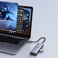 Pikkukuva 6 / 8: 7in1 monitoiminen USB-C HUB - 2x USB HDMI 4K SD ja TF-kortinlukija USB-C RJ45 1Gbps harmaa