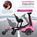 Miniatyrbild 5 av 5: 6V Gokart elektrisk drivbil för barn Elektrisk gokart med 2-vägs justerbar sits Rosa