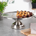 Miniatyrbillede 2 af 10: Elegant serveringsfad til fods i rustfrit stål til kager & snacks