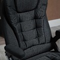 Miniatyrbillede 9 af 10: Kontorstol Højdejusterbar Skrivebordsstol Ergonomisk Skum Pp Plast Hørlignende Polyester Sort 65 X 72 X 100-120 Cm