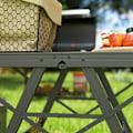 Miniatyrbillede 9 af 10: Campingbord, højdejusterbart, klapbord med metalgitter, foldbart havebord lavet af aluminium, letvægts, multifunktionelt bord, sidebord til have, balk