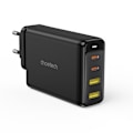 Miniatyrbild 2 av 9: GaN 140W strömförsörjningsladdare 4 portar 2x USB-C + 2x USB - svart