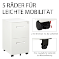 Miniatyrbillede 6 af 10: Rullecontainer Arkivskab Med 2 Skuffer, Aflåselig, Hjul, A4, Stål