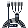 Pikkukuva 1 / 9: 4in1-kaapeli USB-A - 2x USB-C iPhone Lightning microUSB 1,2m musta