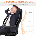 Miniatyrbillede 6 af 10: Massagestol Drejestol Højdejusterbar Ergonomisk Gaming Stol Computerstol 6 Vibrationspunkter Hør Føles Justerbar Sort