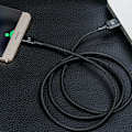 Miniatyrbild 8 av 9: Stark flätad kabel USB microUSB 2.4A 1m svart