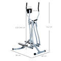 Miniatyrbillede 4 af 10: Cross Trainer Ellipsetræner Ergometer Motionscykel Med Lcd Display, Stål, Sølv, 96X60X152Cm