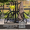 Miniatyrbillede 5 af 10: Cykelstativ, Multistander, Vejrbestandig, Til Op Til 4 Cykler, På Begge Sider, Stål, Sort, 90X80X80Cm