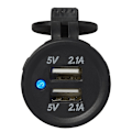 Pikkukuva 5 / 7: USB-portti kaksinkertainen uppoasennus tyyppi A 2x2100mA 12V/24V