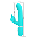Miniatyrbillede 8 af 11: Pretty Love - Multifunktion Rabbit Vibrator 4 I 1 Butterfly Aqua Green