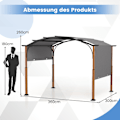 Miniatyrbild 2 av 5: 3,6 x 3 m pergola med infällbart tak Vattentätt Stabil Vintertät Gazebo Grå