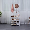 Miniatyrbillede 2 af 5: Herzberg Segmented Hallstand Tøjbøjle med 4 hylder Skostativ - 60x155cm