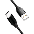 Miniatyrbild 2 av 6: USB-USB-C Ladd/synk-kabel USB 2.0 15W 0,3m Textil