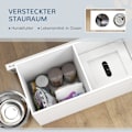 Miniatyrbillede 8 af 10: 2-i-1 forhøjet hundeskål Højdejusterbar foderskål med stativ opbevaringsplads 2 x 2L skåle i rustfrit stål Langsom fodermåtte Foderstation Hundeskåle