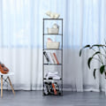 Miniatyrbillede 4 af 5: Herzberg 5-lags multifunktions bogreol og opbevaringsstativ - 42x153 cm sort