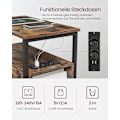 Miniatyrbillede 5 af 7: Rustikt sidebord med indbygget Power Strip og opbevaring