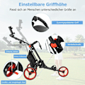 Miniatyrbillede 5 af 5: 3 hjul golfvogn lavet af aluminium med paraplyholder & T-stykke holder & opbevaringstaske