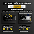 Miniatyrbillede 3 af 5: 31,5L sikker elektronisk pengeskabsskab med digitalt tastatur og nøgle 40 x 30 x 31 cm Sort