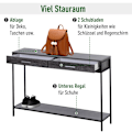 Miniatyrbillede 5 af 10: Konsolbord, Indgangsbord, Sidebord, 2 Skuffer, Nederste Hylde, Stål, Grå, 120 X 30 X 81,5 Cm