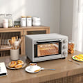 Pikkukuva 3 / 10: pieni uuni 21L, 100°C-230°C, 1 tunnin ajastin, 3 kypsennystilaa, ritilä, uunipelti, ruostumaton teräs, 46L x 38,5W x 29H cm, hopea