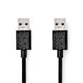 Pikkukuva 1 / 3: USB-kaapeli | USB 3.2 Gen 1 | USB-A-uros | USB-A-uros | 5 Gbps | Nikkelipinnoitettu | 1,00 m | Pyöreä | PVC | Musta | Label