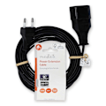 Pikkukuva 3 / 3: Sähköjohto | Euro Uros | Euro Nainen | Suora | Suora | Niklattu | 5.00 m | Pyöreä | PVC | Musta | Label
