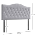 Miniatyrbillede 4 af 10: Sengegavl Stilfuld Polstret Sengegavl I Grå, Poppel Og Polyester, Moderne Design, 185X8X134Cm