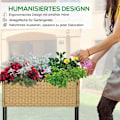 Miniatyrbillede 7 af 10: Højbed Polyrattan Blomsterkasse Med Fødder Og Hylde, Sand, 70 X 30 X 72 Cm