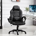 Miniatyrbillede 3 af 10: Gaming Chair Kontorstol Med Varmefunktion 6 Vibrationspunkter Ergonomisk Drejestol Massagestol Kunstlæder Sort B68 X D69 X H (108-117) Cm