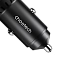 Miniatyrbild 4 av 9: USB-C USB-A PD 60W billaddare med LED-bakgrundsbelysning, svart
