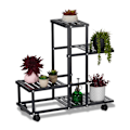 Miniatyrbillede 1 af 7: Sort blomsterstativ med hjul