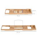 Pikkukuva 4 / 10: Bamboo Kylpyammehylly, Kylpyammesilta, Kylpytyyny, Luonnollinen, Säädettävä 70-105X21,8X5Cm