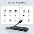 Pikkukuva 7 / 9: HUB-sovitinportin jakaja 4x USB-A 3.0 ja USB-A virtajohto musta