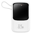 Pikkukuva 1 / 9: Powerbank pikalatauksella 10000mAh 22,5W QC-PD-SCP-FCP USB-C-kaapeli valkoinen