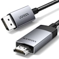 Miniatyrbillede 1 af 7: Flettet DisplayPort - HDMI 4K 60Hz kabel, 2m, grå