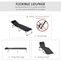Miniatyrbillede 5 af 10: Liggestol Haveseng Liggestol Af Aluminium Stof Afslapningsstol 5-Vejs Justerbar Foldbar Ergonomisk Mesh Sort 170 X 60 X 76 Cm
