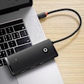 Miniatyrbillede 9 af 9: Lite Series multifunktionel USB-C HUB 2 x USB 3.0 USB-C HDMI 1.4 SD-TF sort