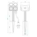 Miniatyrbillede 5 af 6: Havestik Schuko 4-vejs 2M 3x2,5mm²