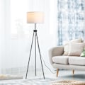 Miniatyrbillede 2 af 9: Gulvlampe Moderne Gulvlampe E27, Stål & Polyester, Sort & Hvid, 37X37X152Cm
