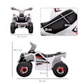 Miniatyrbillede 4 af 10: Elektrisk børne-quad, mini-el-quad med frem- og bakfunktioner, 6 V elbil til børn 1,5-3 år, 2,5 km/t, hvid