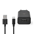 Miniatyrbild 2 av 8: Väggladdare | 12 W | Snabbladdnings funktion | 1x 2.1 A A | Antal utgångar: 1 | USB-A | Micro USB (Lös) Kabel | 1.00 m | Single Voltage Output