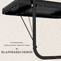 Miniatyrbillede 6 af 10: Altanbord Til Ophæng, Altanhængebord Foldbart, 4-Vejs Højdejusterbart, Hængebord Kan Holde Op Til 25 Kg, Aluminium, 60 X 40 Cm, Sort