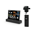 Miniatyrbillede 1 af 5: Baggrundsbelyst vejrstation med LCD display, trådløs, med udendørs sensor, termometer, barometer, ur