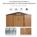 Miniatyrbillede 5 af 10: Redskabsskur Med Bundplade Værktøjsskur Haveskur Metal Brun 340 X 386 X 200 Cm