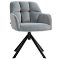 Miniatyrbillede 10 af 10: Lænestol Drejelig Loungestol med Velvet Look Armlæn Drejestol med metalben til soveværelse Stue Grå