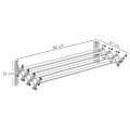 Miniatyrbild 4 av 10: Kläder Airer Wall Utdragbar Klädtork Väggmonterad med 8 aluminiumstänger, platsbesparande torkställning för inom- och utomhusbruk 86 x 61 x 22 cm, Sil