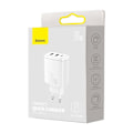 Miniatyrbillede 5 af 9: Kompakt hurtig vægoplader 2x USB USB-C 30W 3A PD QC hvid
