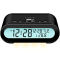 Miniatyrbillede 2 af 8: Clock Radio Temp/Fugtighed USB-C/Batteridrift Sort