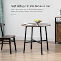 Miniatyrbild 5 av 10: Matsalsbord, köksbord för 4 personer, vardagsrumsbord för matsal, kök, stål, brun, 80 x 80 x 76 cm
